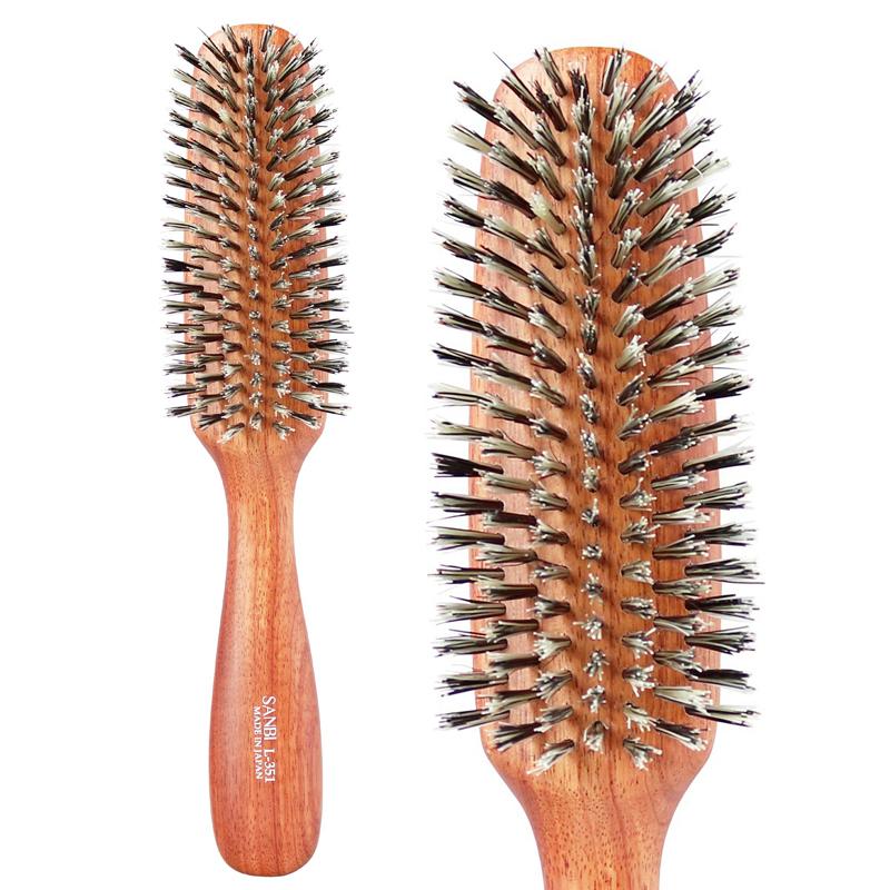 サンビー やわらかい豚毛使用 L-351 7行 日本製 ブラッシングブラシ