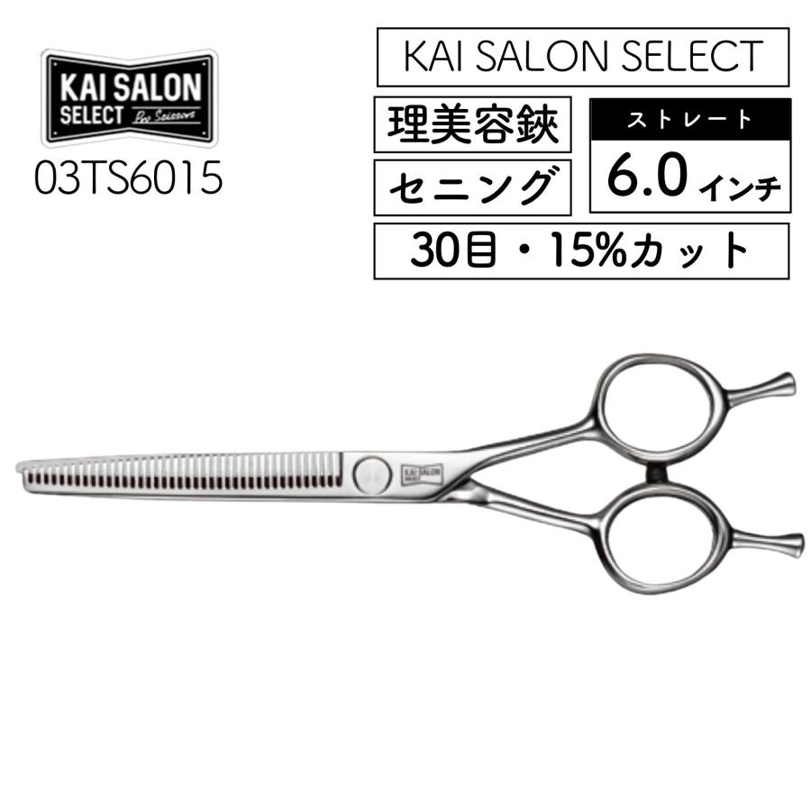 貝印 セニングシザー ストレート 6.0インチ 30目 15％カット 03TS6015