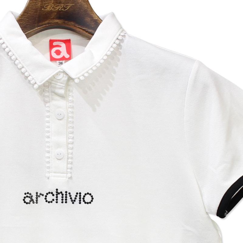 アルチビオ archivio A959324 レディース 半袖 ポロシャツ レース 吸水 