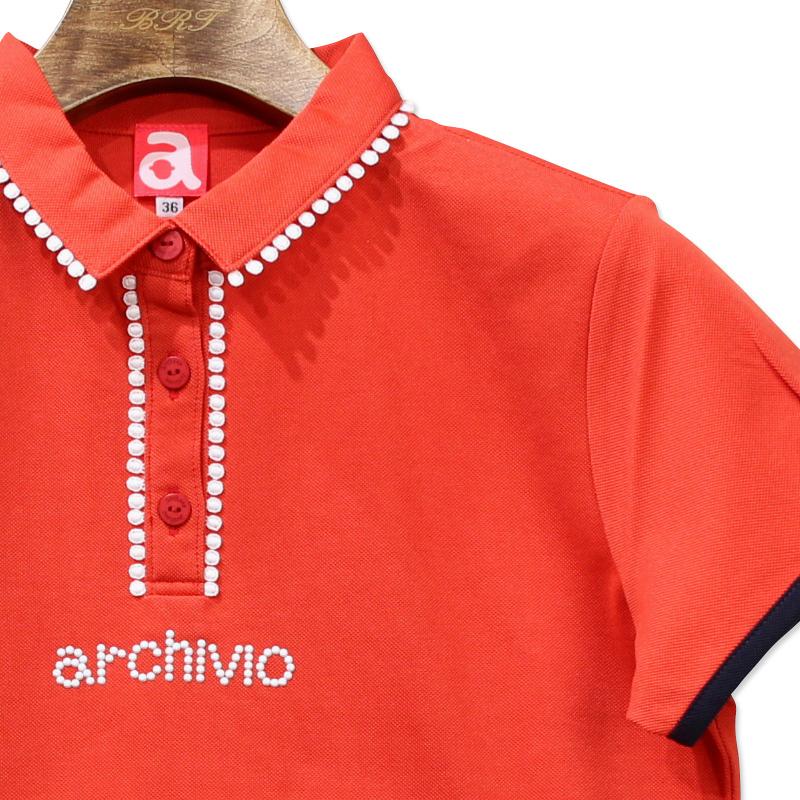 アルチビオ archivio A959324 レディース 半袖 ポロシャツ レース 吸水 
