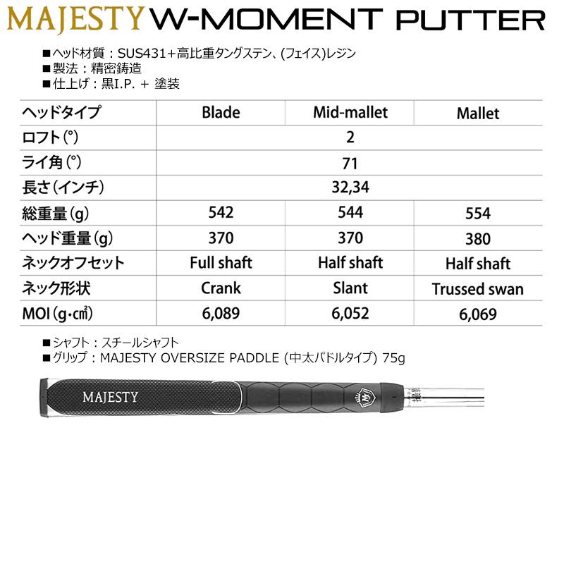 MAJESTY（マジェスティ） W-MOMENT PUTTER (ダブリューモーメント