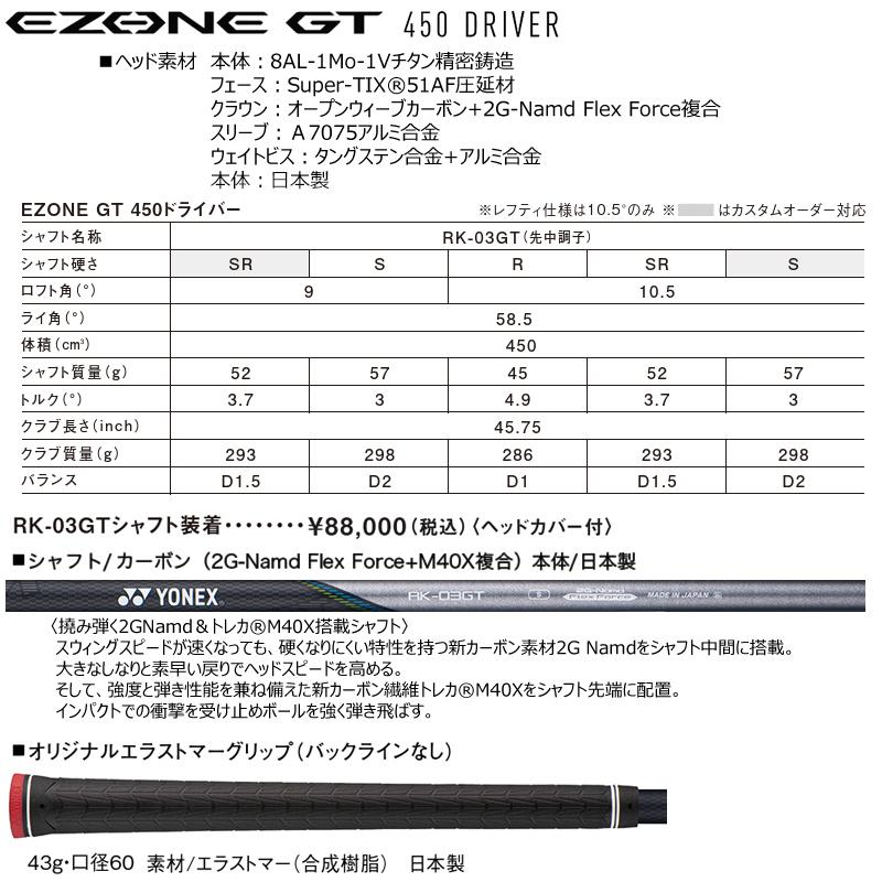 EZONE ヨネックス(YONEX) 2022 イーゾーン GT 450 右用 ドライバー 