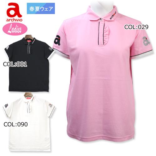 archivio 半袖　ゴルフウェア　トップス　Tシャツ TopIsm ゴルフ ハーフジップ トップス 半袖 ショート丈