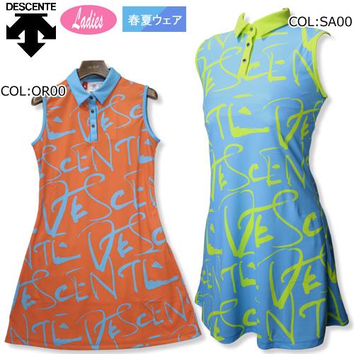 22年春夏モデル デサントゴルフ Descente Golf Dgwtjj03 レディース ワンピース ノースリーブ Cool 吸汗速乾 Uv ゴルフウェア スポーツウェア 値段が激安