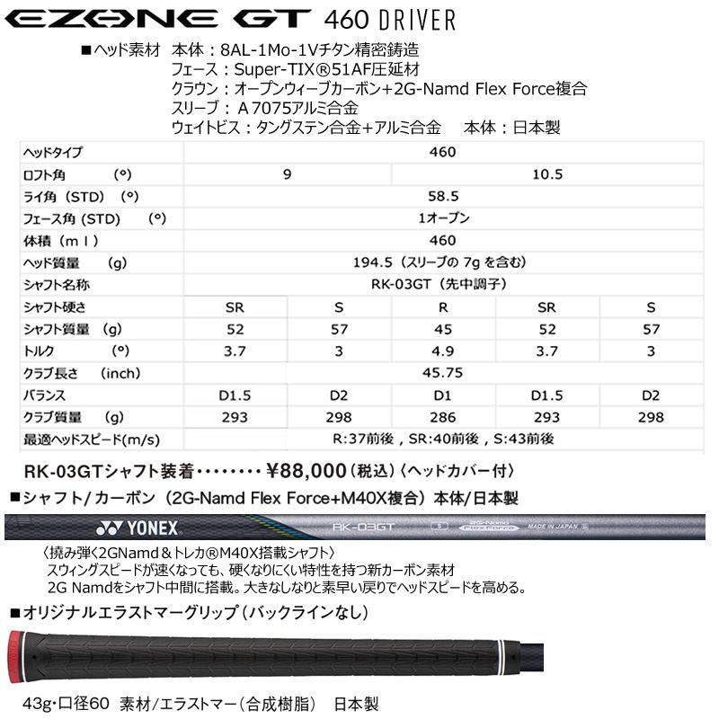 EZONE ヨネックス (YONEX) 2022 イーゾーン GT 460 右用 ドライバー