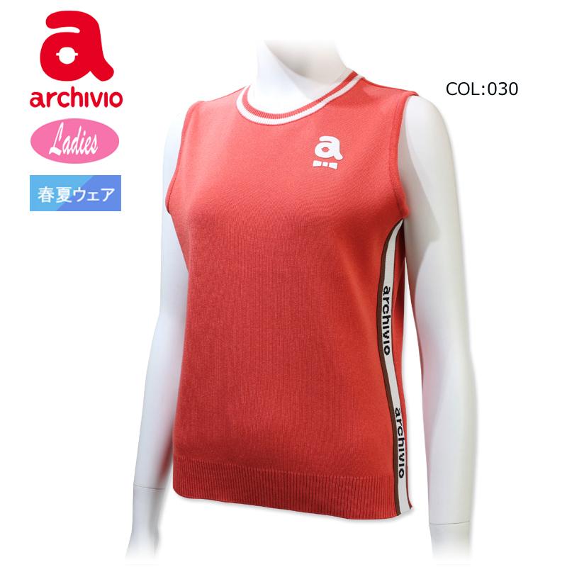 アルチビオ archivio A258219 ベスト ニットベスト 丸首 スポーティー 