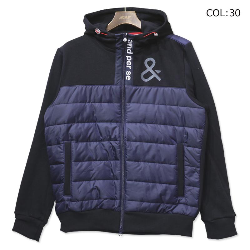 アンパスィ and per se AMF1101H2 メンズ 長袖 中綿アウター フード  