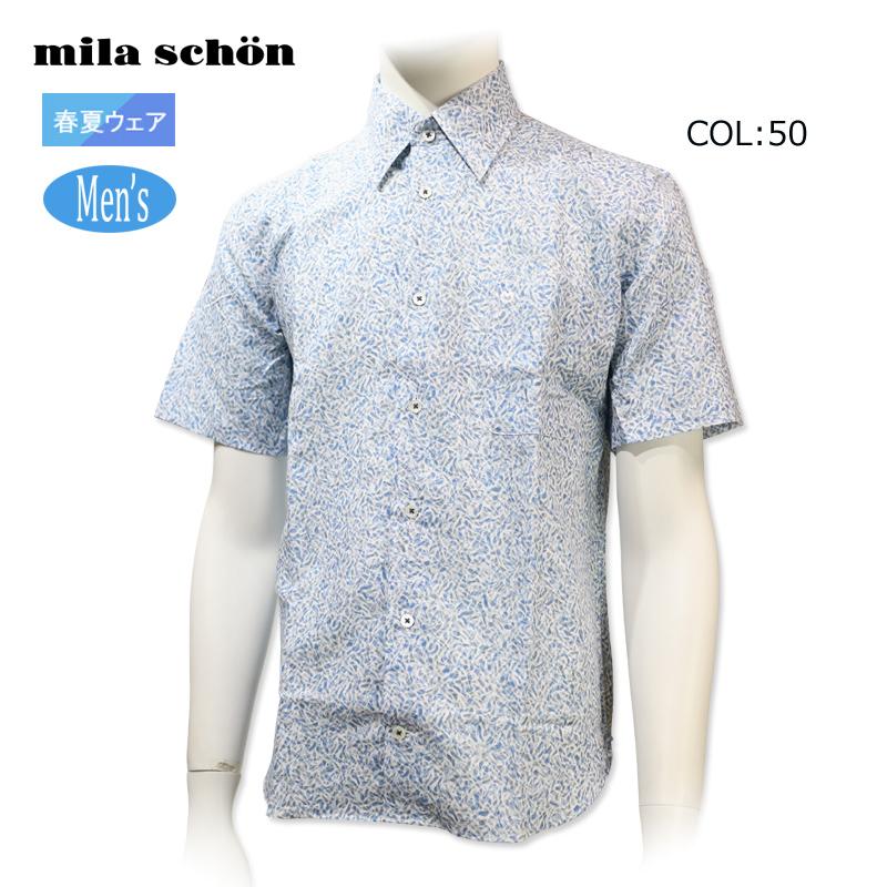 ミラショーン mila schon 7313226417 メンズ 半袖 シャツ 総柄 ゴルフ 