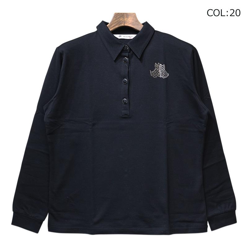 ブラック＆ホワイト Black&White BLF9303JB レディース 長袖 ポロシャツ ストレッチ ＵＶカット ゴルフウェア スポーツウェア 秋冬春 Black＆White（ブラック&ホワイト） Black&White BLF9303JB レディース