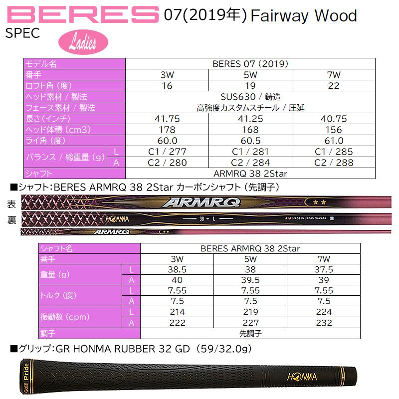 BERES 本間ゴルフ(ホンマ/HONMA) ベレス 07 2019(BERES 07) レディース