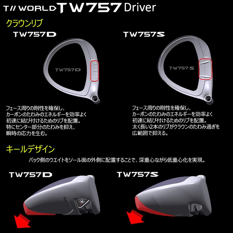 本間ゴルフ(ホンマ/HONMA) ツアーワールド 2022 TW757 ドライバー 右用 2タイプヘッド (Type-D,Type-S) ヴィザード MA,MP,FZ カーボンシャフト_5