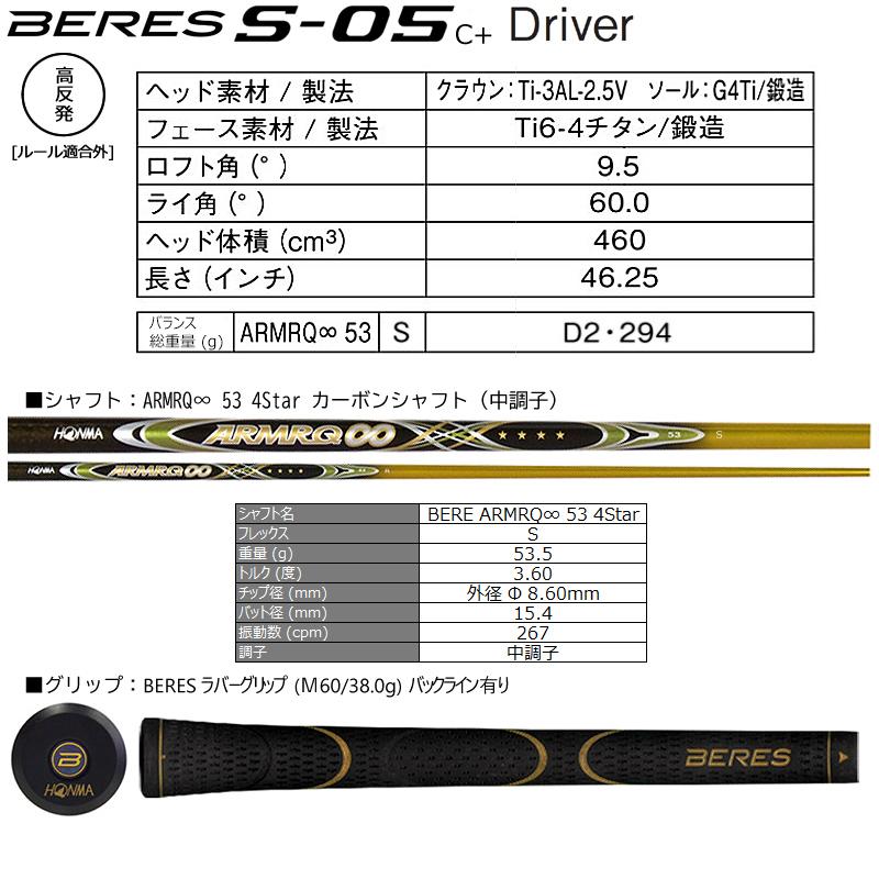 BERES 【高反発モデル】本間ゴルフ(ホンマ/HONMA) ベレス S-05 GP 高 