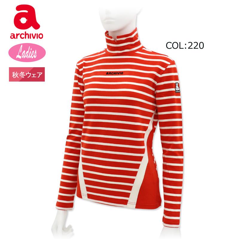 アルチビオ archivio A419017 レディース 長袖 モックネック プルオーバー ボーダー 吸湿発熱 ストレッチ ゴルフウェア スポーツウェア 秋冬 archivio（アルチビオ） archivio A419017 レディース 長袖 モック