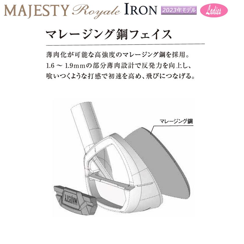新品MAJESTY ロイヤル2023年モデル 5本組 レディースアイアンセット Royale マジェスティ ゴルフ(MAJESTY GOLF) 2023 ロイヤル (Royale