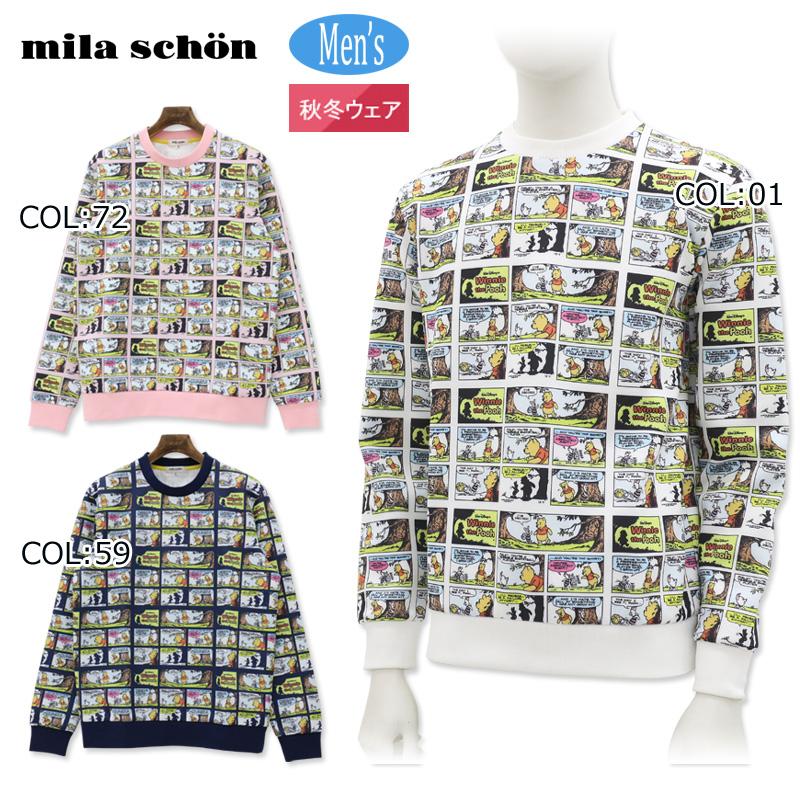ミラショーン milaschon 7334370103 メンズ トレーナー UVケア加工 ディズニーコラボ くまのプーさん ゴルフウェア スポーツウェア 秋冬春 mila schon（ミラショーン） milaschon 7334370103 メンズ トレーナー