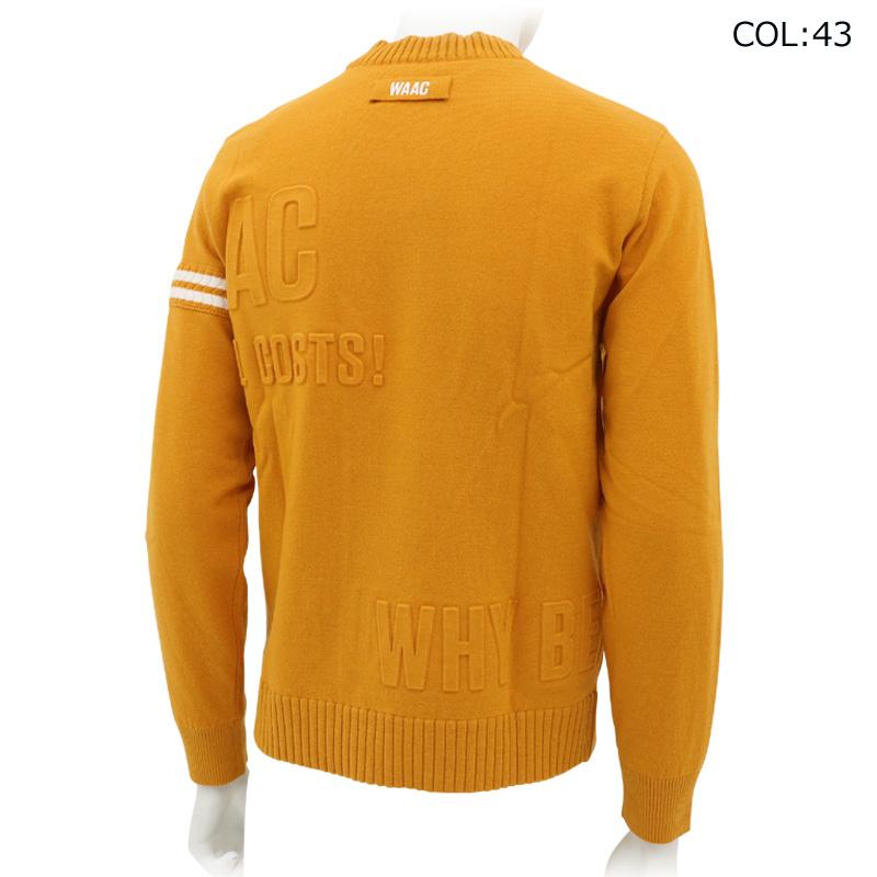 WAAC ワック 072324722 メンズ セーター ウール エンボスロゴ 裏地付き
