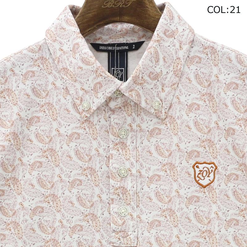 ZOY（ゾーイ） ZOY 071444016 メンズ 長袖ポロシャツ ペイズリー柄