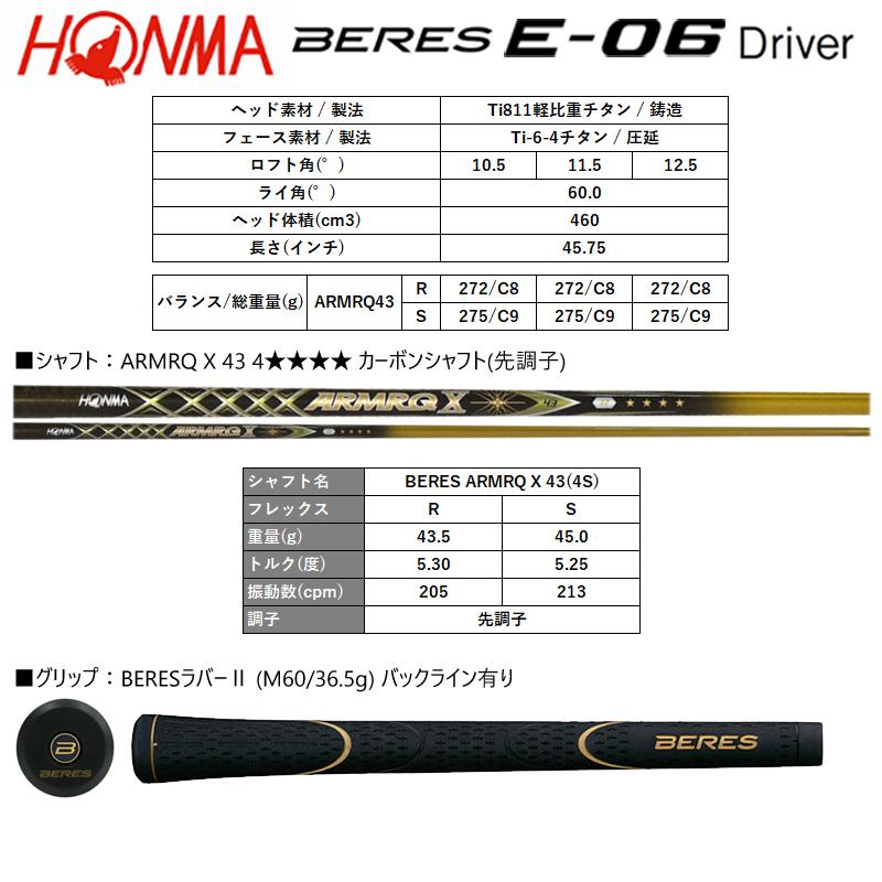 BERES 本間ゴルフ(ホンマ/HONMA) ベレス E-06 ドライバー 右用