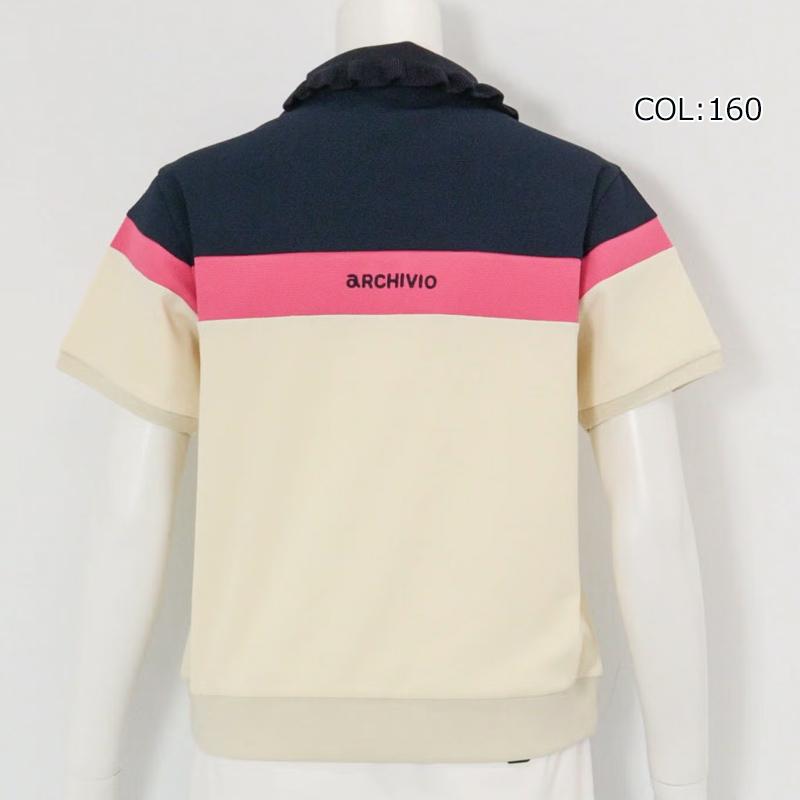 archivio - アルチビオ A519015 レディース 半袖 スポーツシャツ UV世話をする ゴルフ御召しもの 運動競技御召しもの 秋冬春