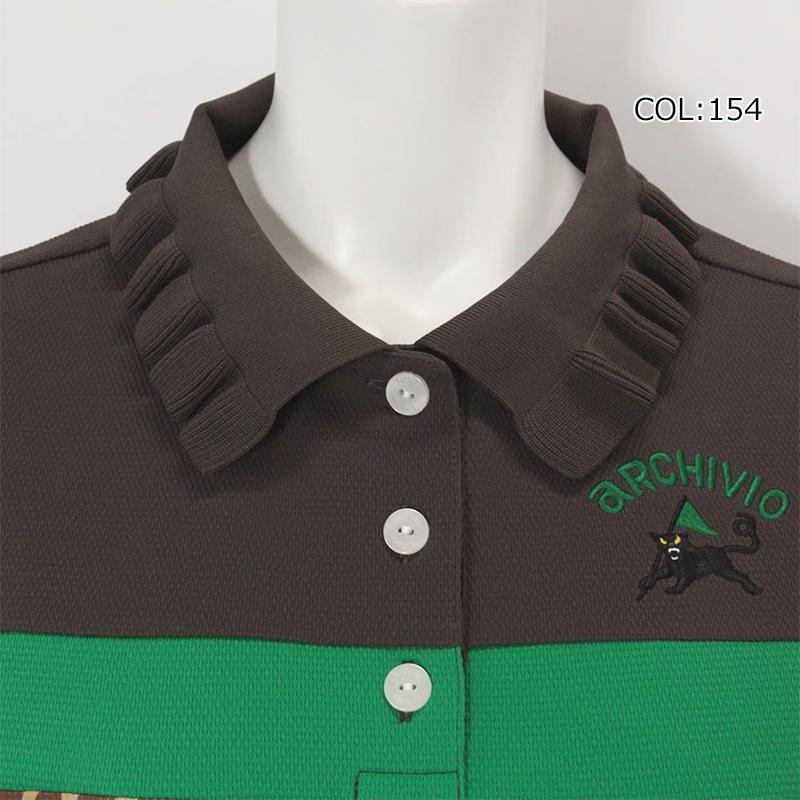 archivio - アルチビオ A519015 レディース 半袖 スポーツシャツ UV世話をする ゴルフ御召しもの 運動競技御召しもの 秋冬春