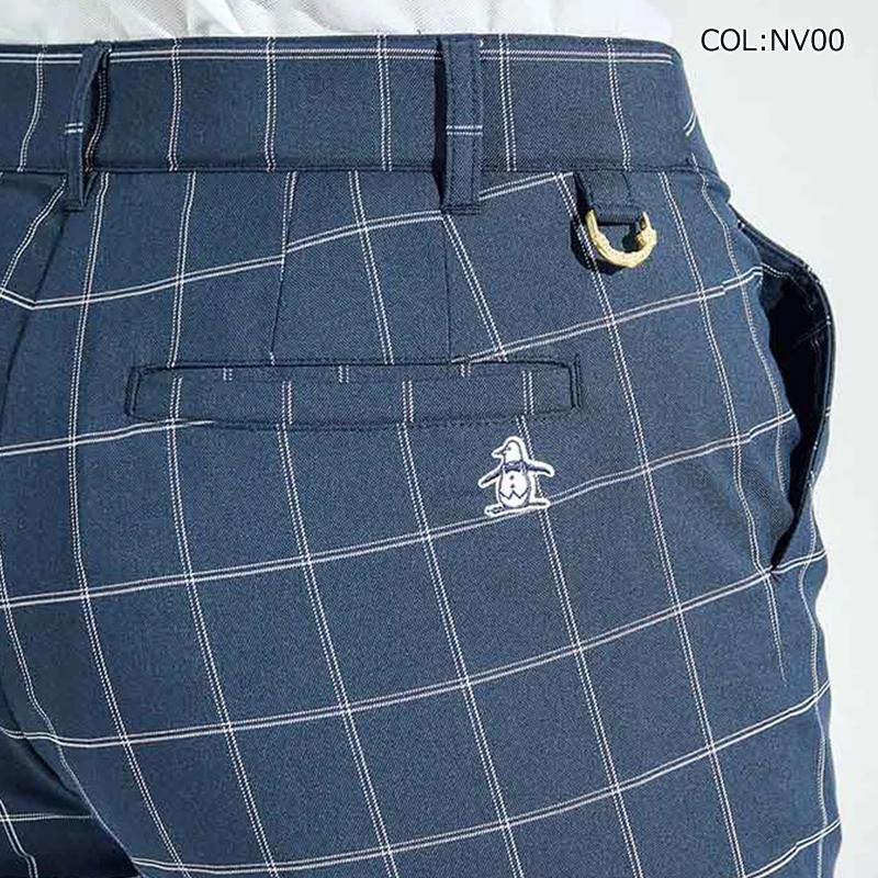 マンシングウェア Munsingwear MG5SLP25L レディース ロングパンツ ８分丈 チェック 吸汗速乾 ストレッチ ゴルフウェア スポーツウェア 春夏秋の画像
