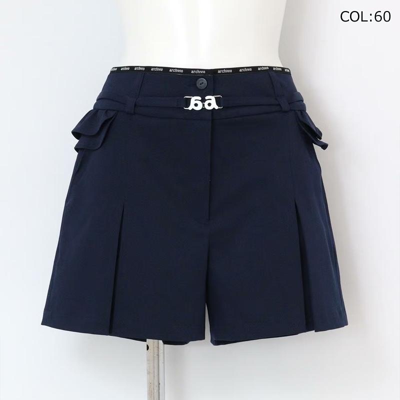 アルチビオ archivio A457310 レディース ショートパンツ 撥水 ベルト付き ゴルフウェア スポーツウェア 春夏の画像