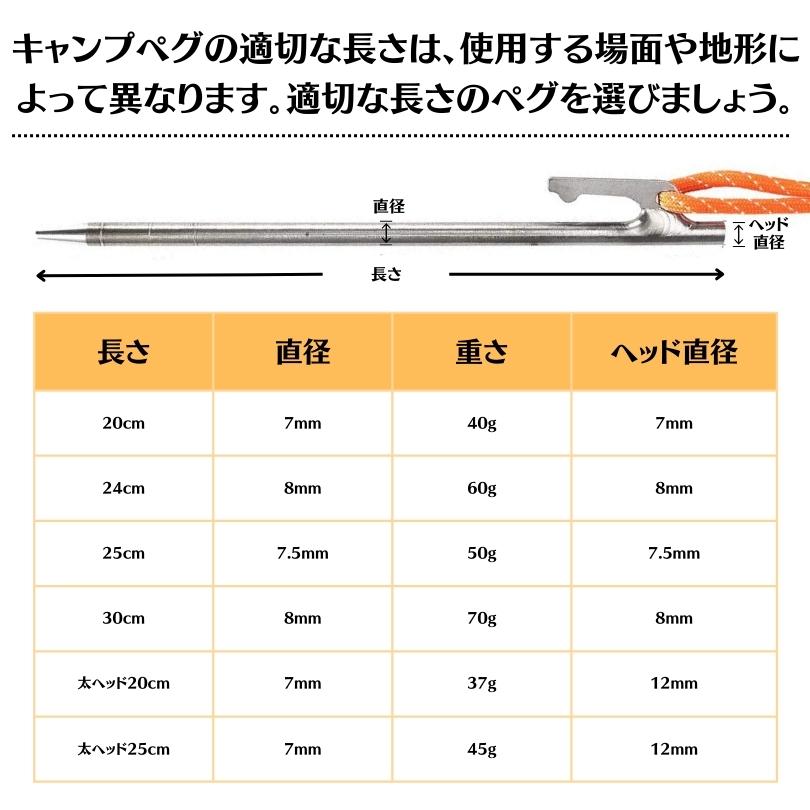 Soomloom チタンペグ 12本セット 20cm Soomloom ソリッド テント ペグ