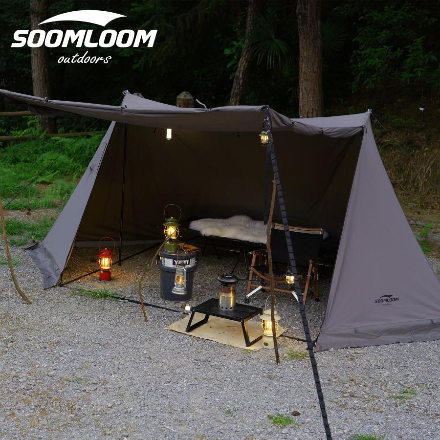 Soomloom テント 1人用 パップテント 軍幕 ミリタリーテント 1.65 Military Tent 煙突穴付き ビッグサイズ T/C素材 日除け ポリコットン キャンプ｜brightcosplay｜08