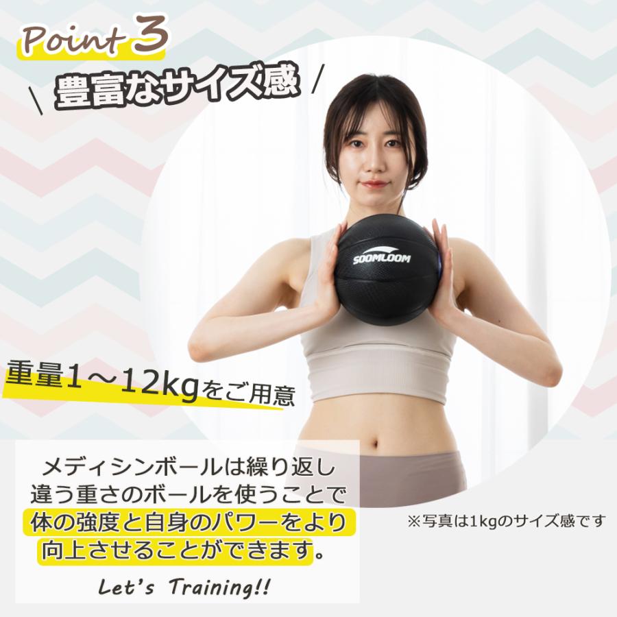 Soomloom メディシンボール【5kg】ラバー製 スラムボール トレーニング