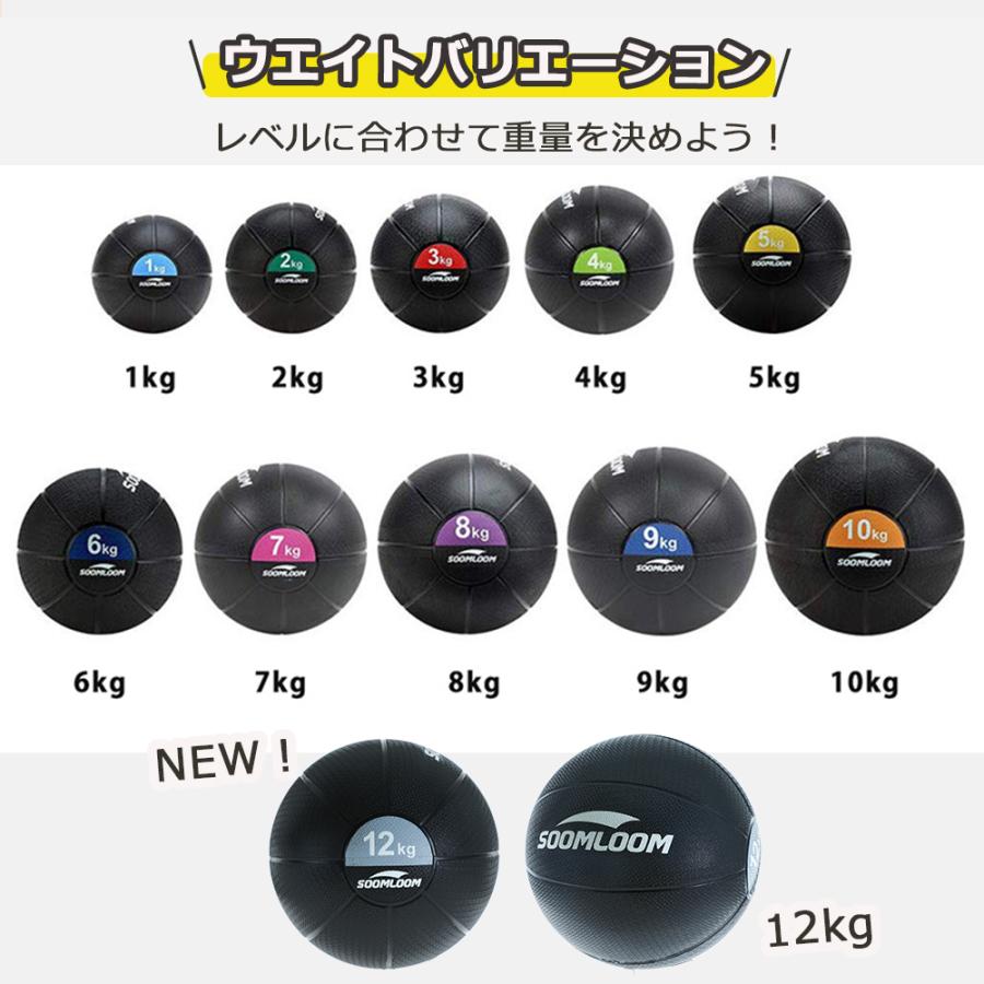 Soomloom メディシンボール【4kg】ラバー製 スラムボール トレーニング