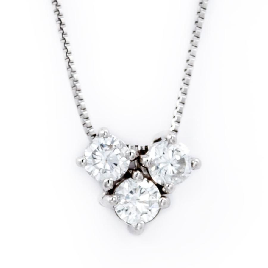 ダイヤモンド ネックレス トリロジー Pt900/Pt850 プラチナ 天然 ダイヤモンド ネックレス トリロジー Pt900/Pt850 プラチナ 天然