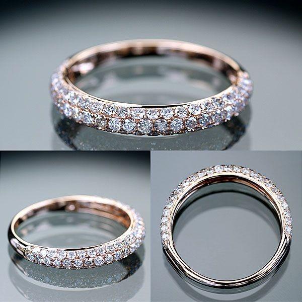 ダイヤモンド リング 指輪 K18PG ピンクゴールド 天然ダイヤ0.70ct  