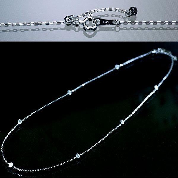 ダイヤモンド ネックレス ステーション Pt850 プラチナ850 天然ダイヤ  