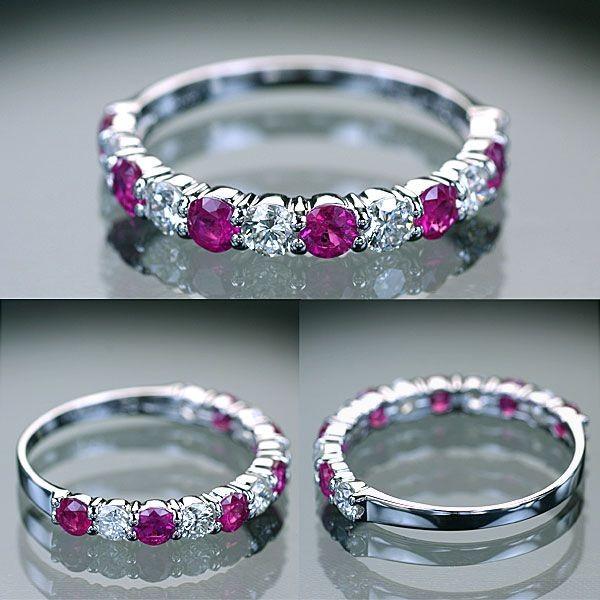 ルビー ダイヤモンド リング 指輪 Pt900 プラチナ900 天然ルビー0.65ct  
