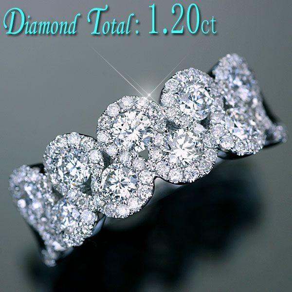 ダイヤモンド リング 指輪 K18WG ホワイトゴールド 天然ダイヤ1.20ct リング/アウトレット/送料無料(154202円)