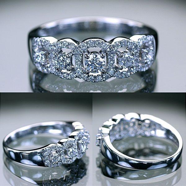 ダイヤモンド リング 指輪 K18WG ホワイトゴールド 天然ダイヤ0.50ct 
