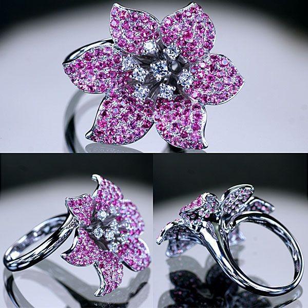 サファイア ダイヤモンド リング 指輪 K18WG ホワイトゴールド 天然  