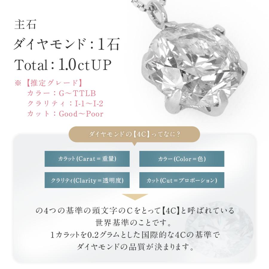 ダイヤモンド ネックレス Pt900 プラチナ 大粒天然 一粒ダイヤ ダイヤモンド ネックレス Pt900 プラチナ 大粒天然 一粒ダイヤ