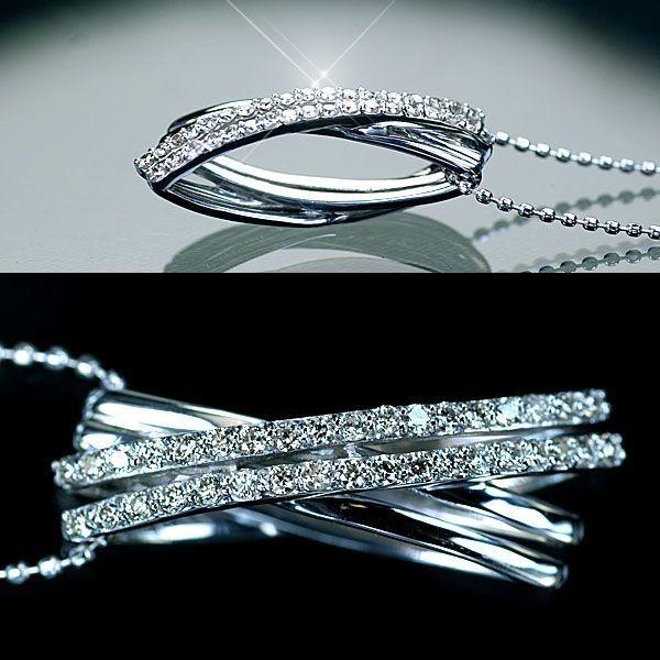 ダイヤモンド ネックレス K18WG ホワイトゴールド 天然ダイヤ0.23ct  