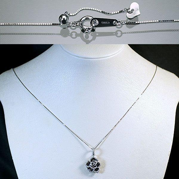 K18WG ブラック/カラーレス ダイヤモンド ペンダントトップ 0.50ct