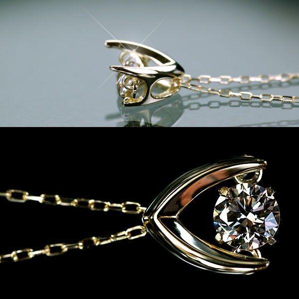 ダイヤモンド ネックレス K18YG イエローゴールド ダイヤ0.10ct 