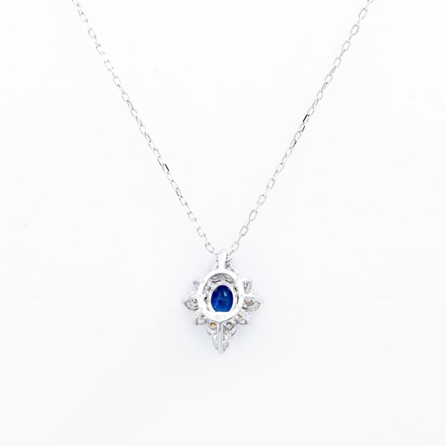 ネックレス ジュエリー サファイア 0.26ct ダイヤモンド K18WG ネックレス ジュエリー サファイア 0.26ct ダイヤモンド K18WG