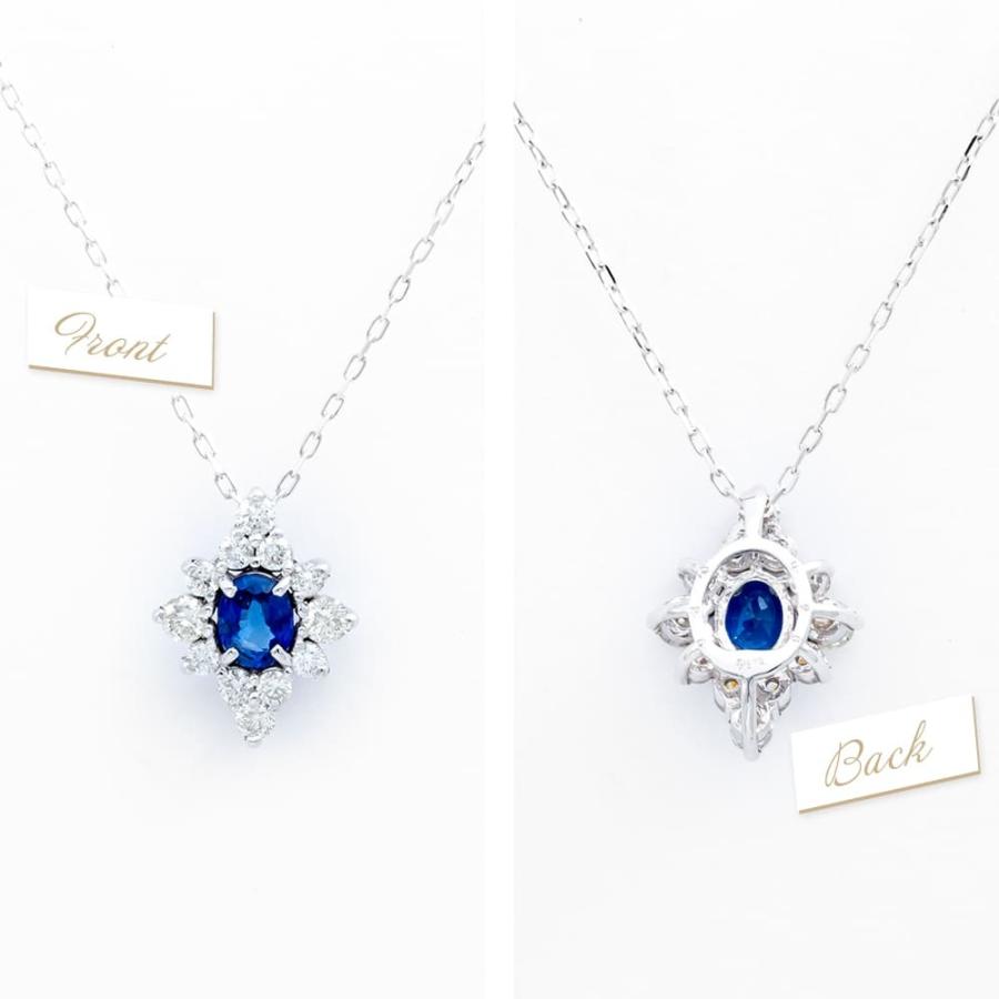 ネックレス ジュエリー サファイア 0.26ct ダイヤモンド K18WG ネックレス ジュエリー サファイア 0.26ct ダイヤモンド K18WG