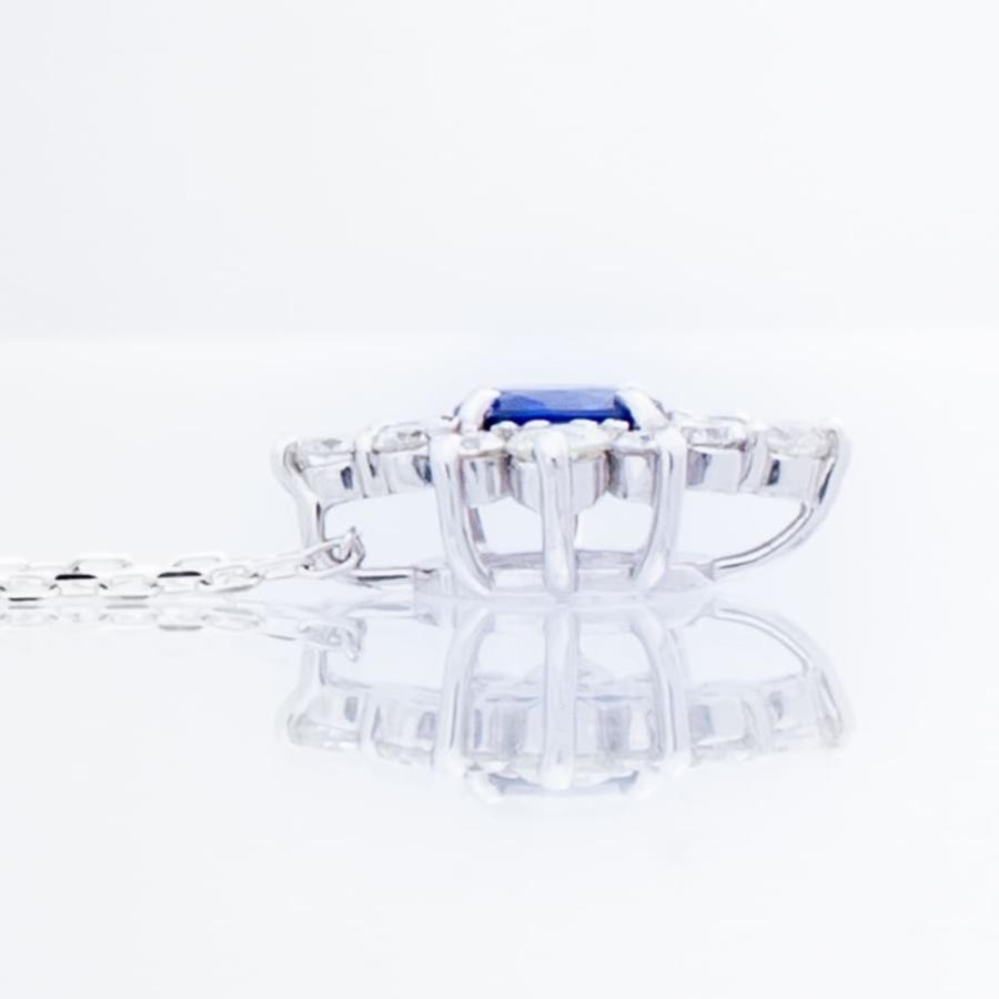 ネックレス ジュエリー サファイア 0.26ct ダイヤモンド K18WG ネックレス ジュエリー サファイア 0.26ct ダイヤモンド K18WG