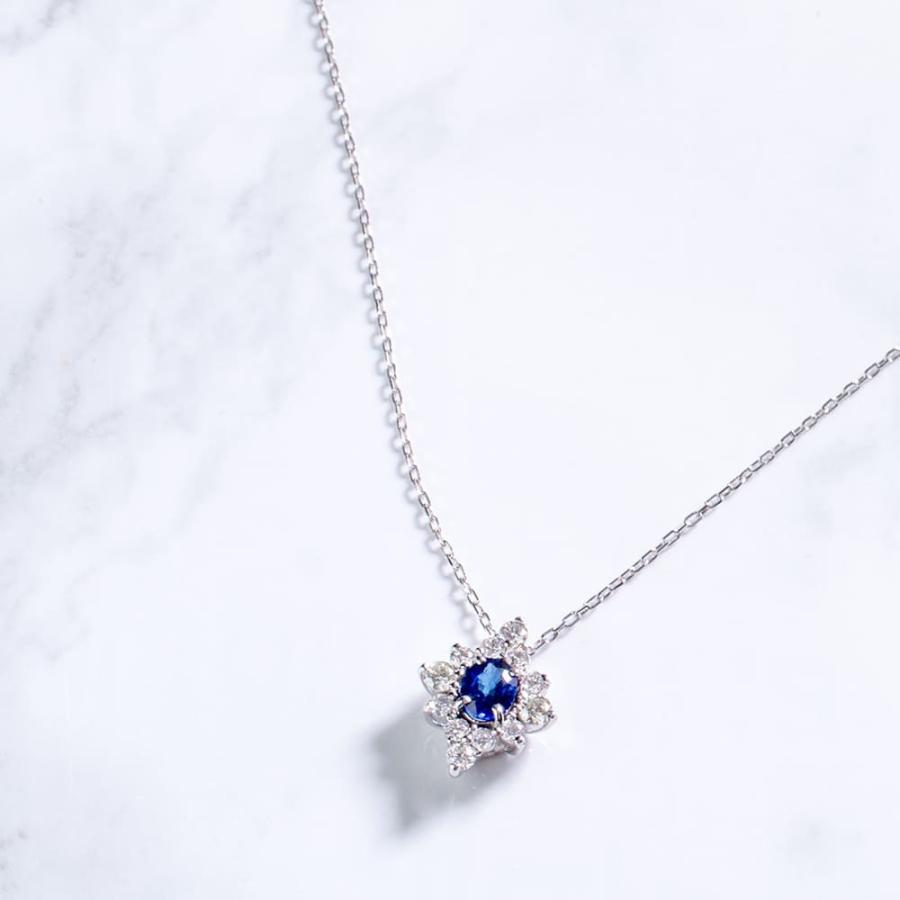 ネックレス ジュエリー サファイア 0.26ct ダイヤモンド K18WG ネックレス ジュエリー サファイア 0.26ct ダイヤモンド K18WG