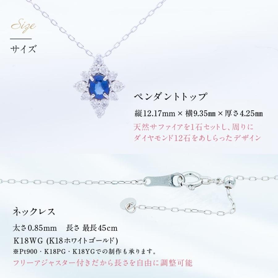 ネックレス ジュエリー サファイア 0.26ct ダイヤモンド K18WG ネックレス ジュエリー サファイア 0.26ct ダイヤモンド K18WG