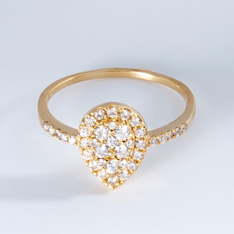 ダイヤモンド リング 指輪 K18YG ダイヤモンド0.50ct ティアドロップ型  