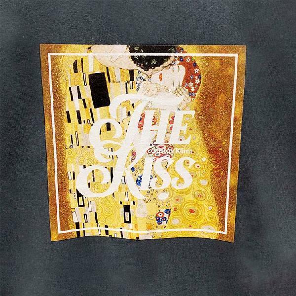 送料無料AMC6302M絵画 クリムト 接吻 長袖 裏起毛 トレーナー