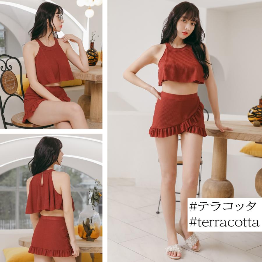 水着 レディース ビキニ ハイウエスト 体型カバー ビスチェ風 夏 春 2