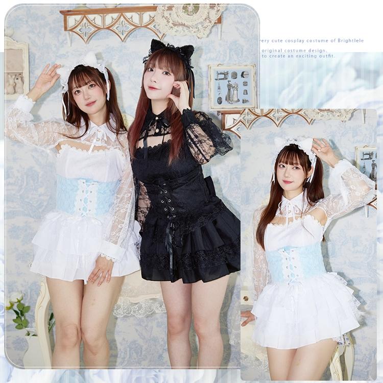 Brightlele（ブライトララ） ハロウィン コスプレ 黒猫 白猫 ロリィタ